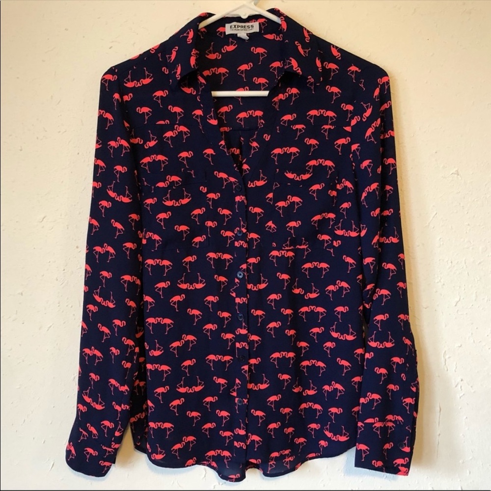 Express flamingo buttondown Oxford xs